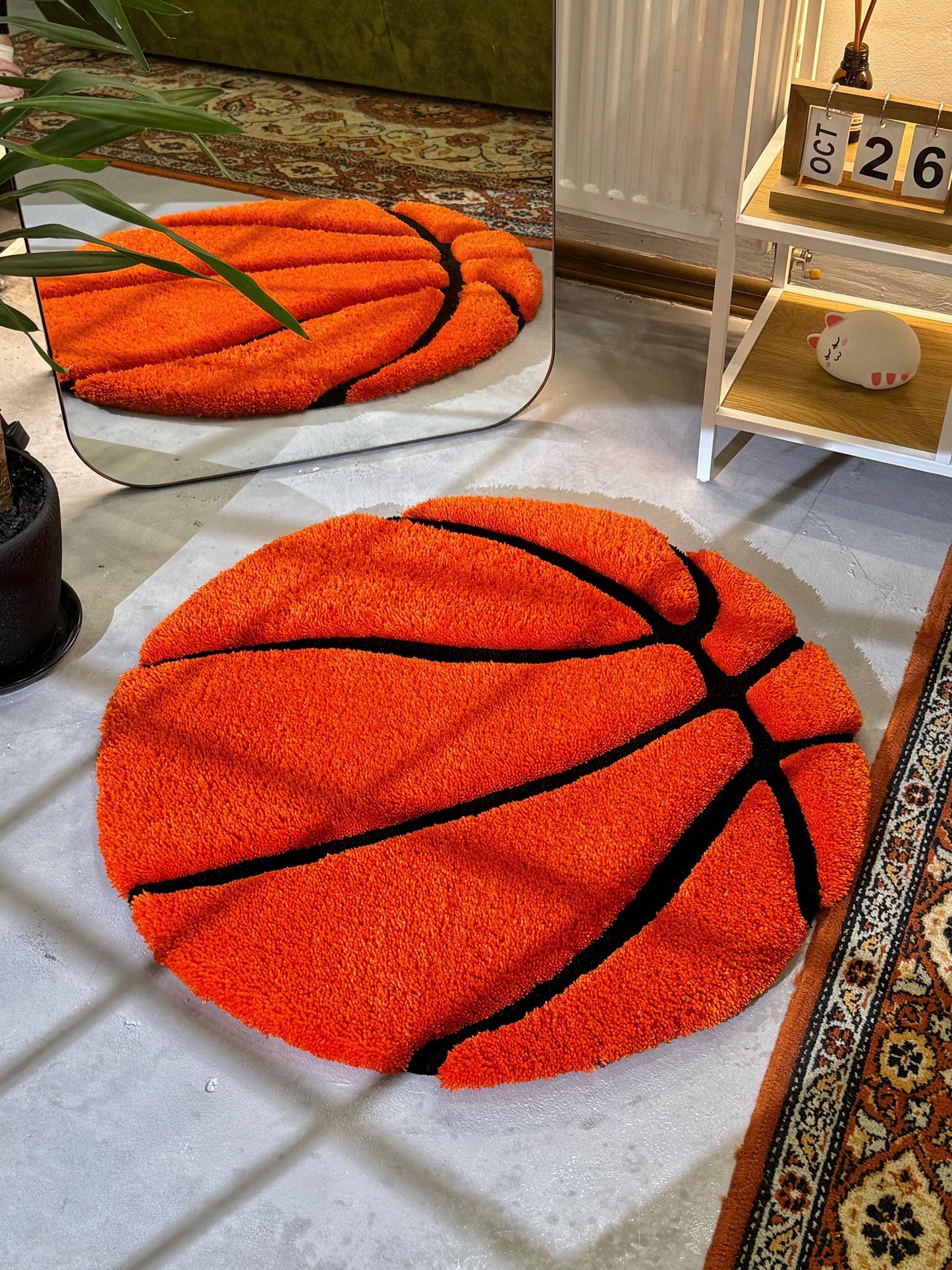 Basketball 3D Rug, 3D Fluffy Ball, Sports Fun Gift, Teenager Room Decor, Game Room Decor, Basketball Player gift, Christmas Gift