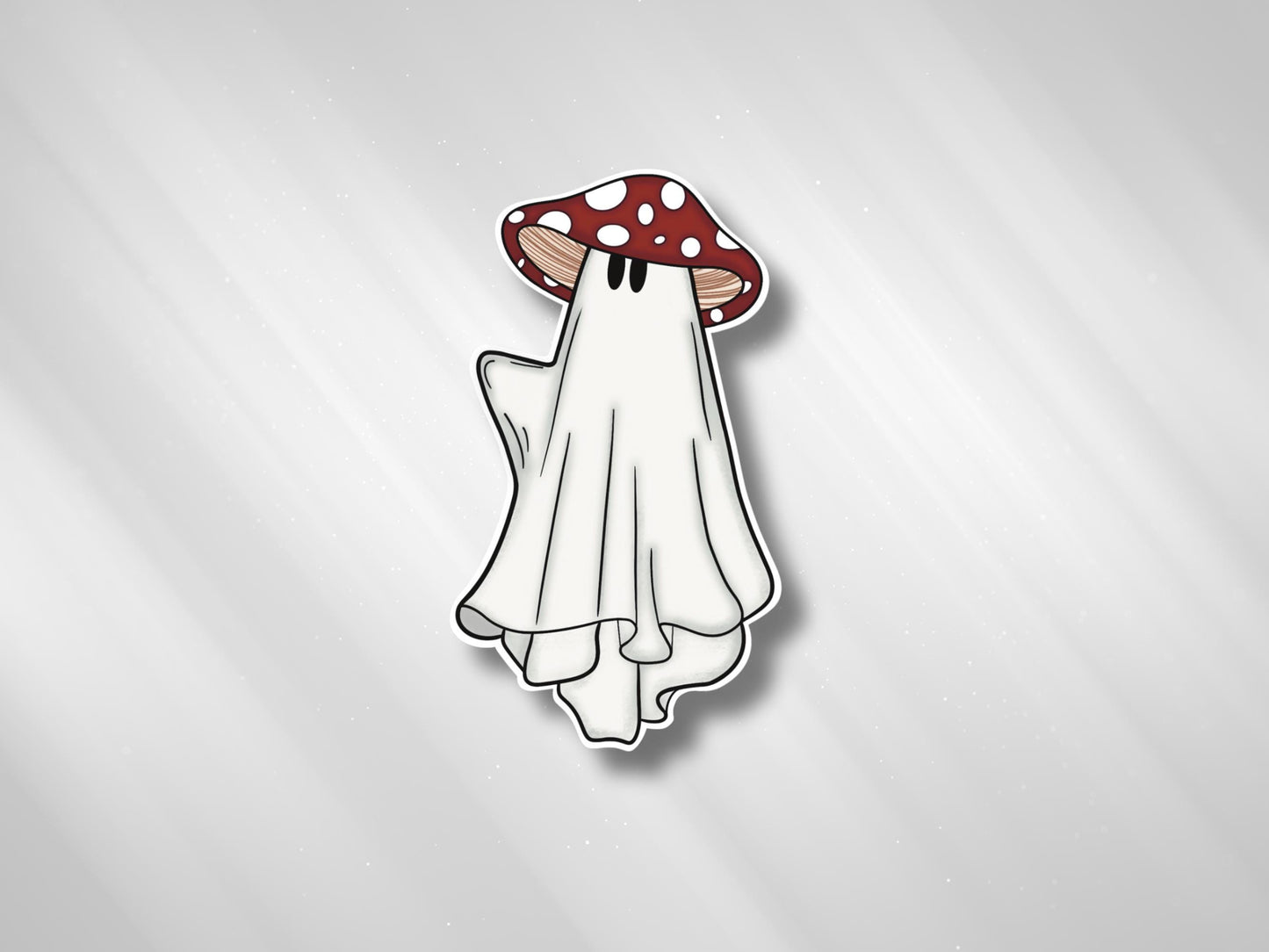 Cute Ghost Sticker | Ghost Mushroom Hat | Ghost Vinyl Sticker | Ghost Decals | Fall Stickers | Halloween Stickers | Kindle Die Cut Sticker