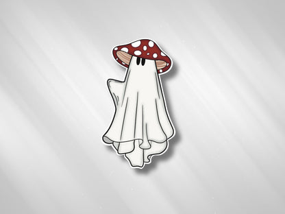 Cute Ghost Sticker | Ghost Mushroom Hat | Ghost Vinyl Sticker | Ghost Decals | Fall Stickers | Halloween Stickers | Kindle Die Cut Sticker