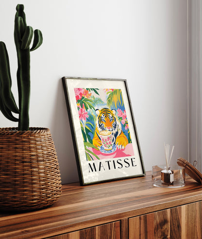 Matisse Tiger Print: Maximalist Kitchen and Coffee Art