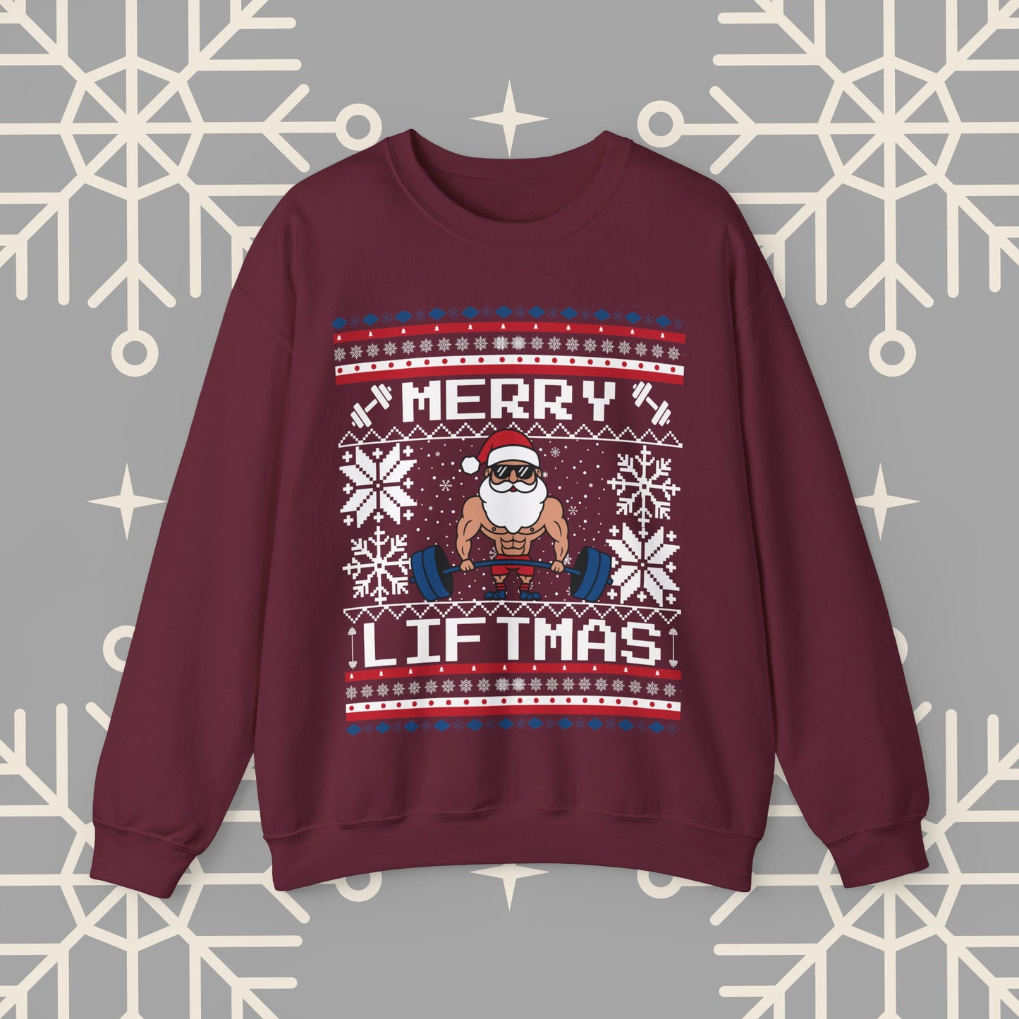 Merry Liftmas Ugly Christmas , Funny Workout Christmas Sweatshirt, Gym Lover Holiday Jumper, Fitness Xmas