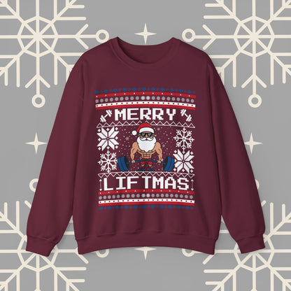 Merry Liftmas Ugly Christmas , Funny Workout Christmas Sweatshirt, Gym Lover Holiday Jumper, Fitness Xmas