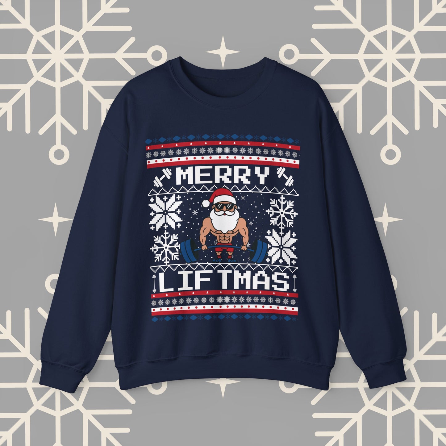 Merry Liftmas Ugly Christmas , Funny Workout Christmas Sweatshirt, Gym Lover Holiday Jumper, Fitness Xmas