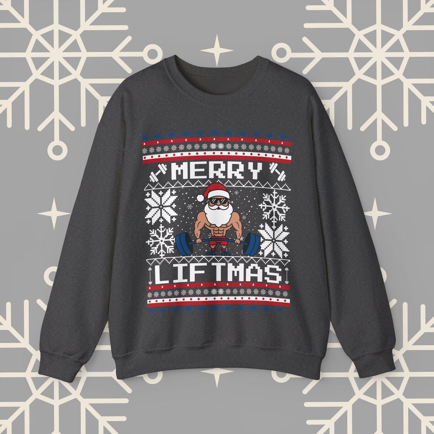 Merry Liftmas Ugly Christmas , Funny Workout Christmas Sweatshirt, Gym Lover Holiday Jumper, Fitness Xmas