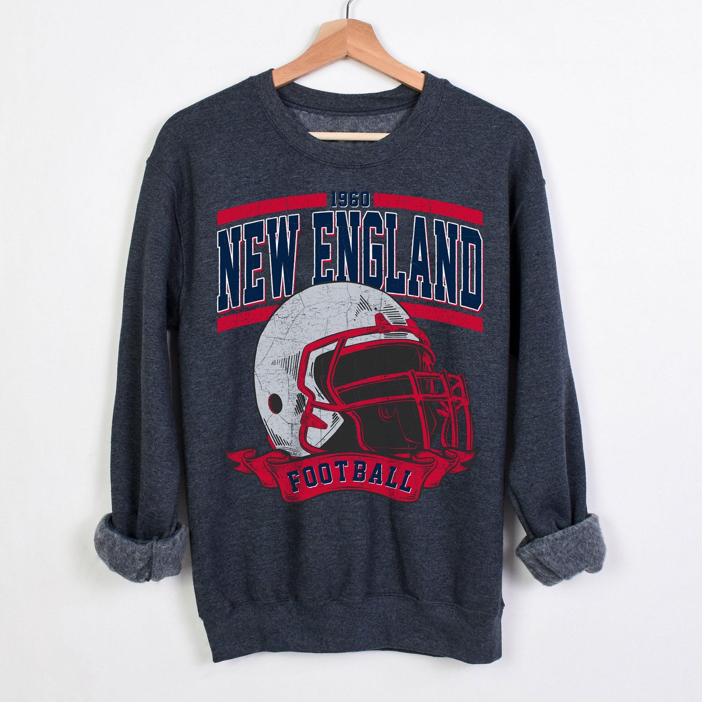 Vintage New England Football Sweatshirt,Sunday Football Shirt, New England Game Day Shirt, New England Football Shirt