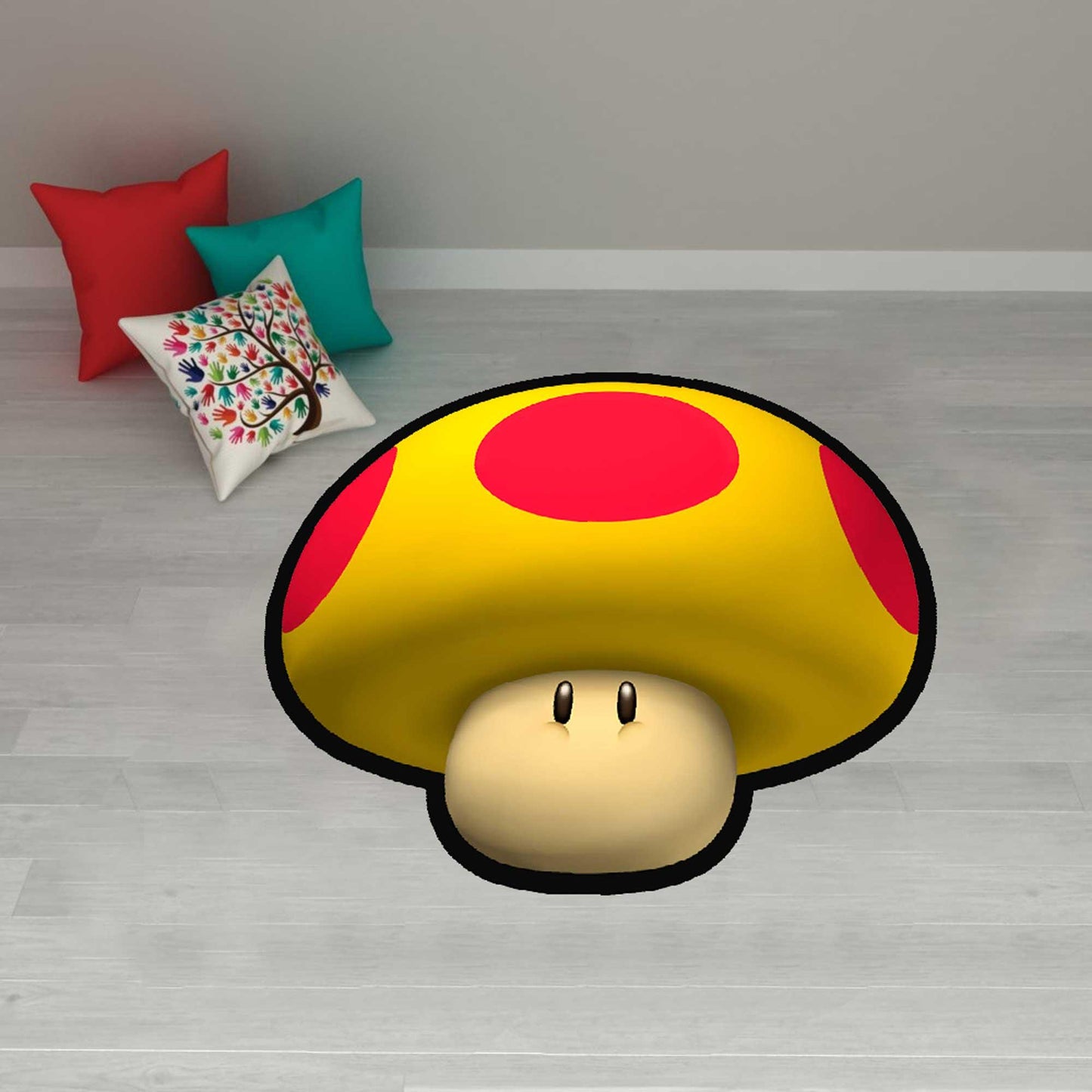 Psychedelic mushroom rug, red mushroom rug, toad rug, mushroom rug, gaming room decor, mushroom rug,custom rug,Halloween gift,Christmas gift