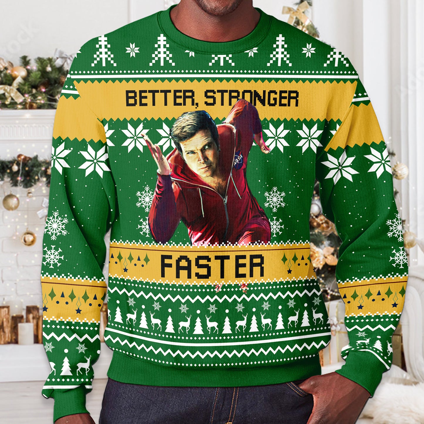 Six Million Dollar Man Ugly Christmas Sweater: Retro 80s Sweatshirt