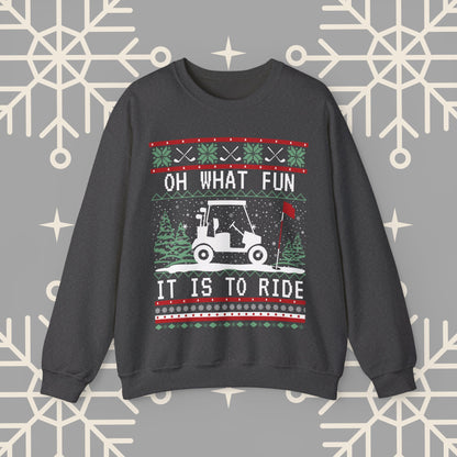 Christmas Golf Sweatshirt, Golf Cart Ugly Christmas , Funny Golf Jumper, Holiday Golfing Pullover, Gift for Golfer