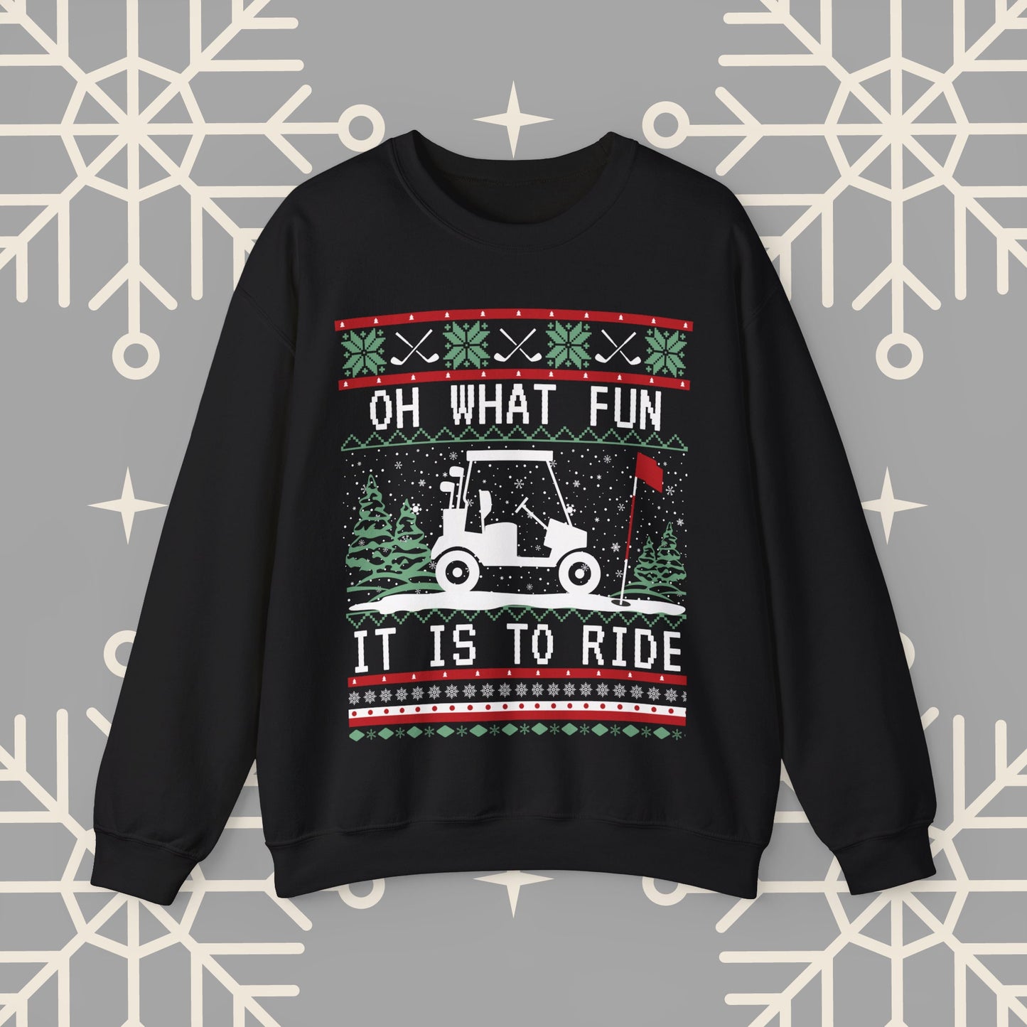 Christmas Golf Sweatshirt, Golf Cart Ugly Christmas , Funny Golf Jumper, Holiday Golfing Pullover, Gift for Golfer