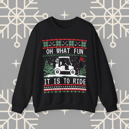 Christmas Golf Sweatshirt, Golf Cart Ugly Christmas , Funny Golf Jumper, Holiday Golfing Pullover, Gift for Golfer