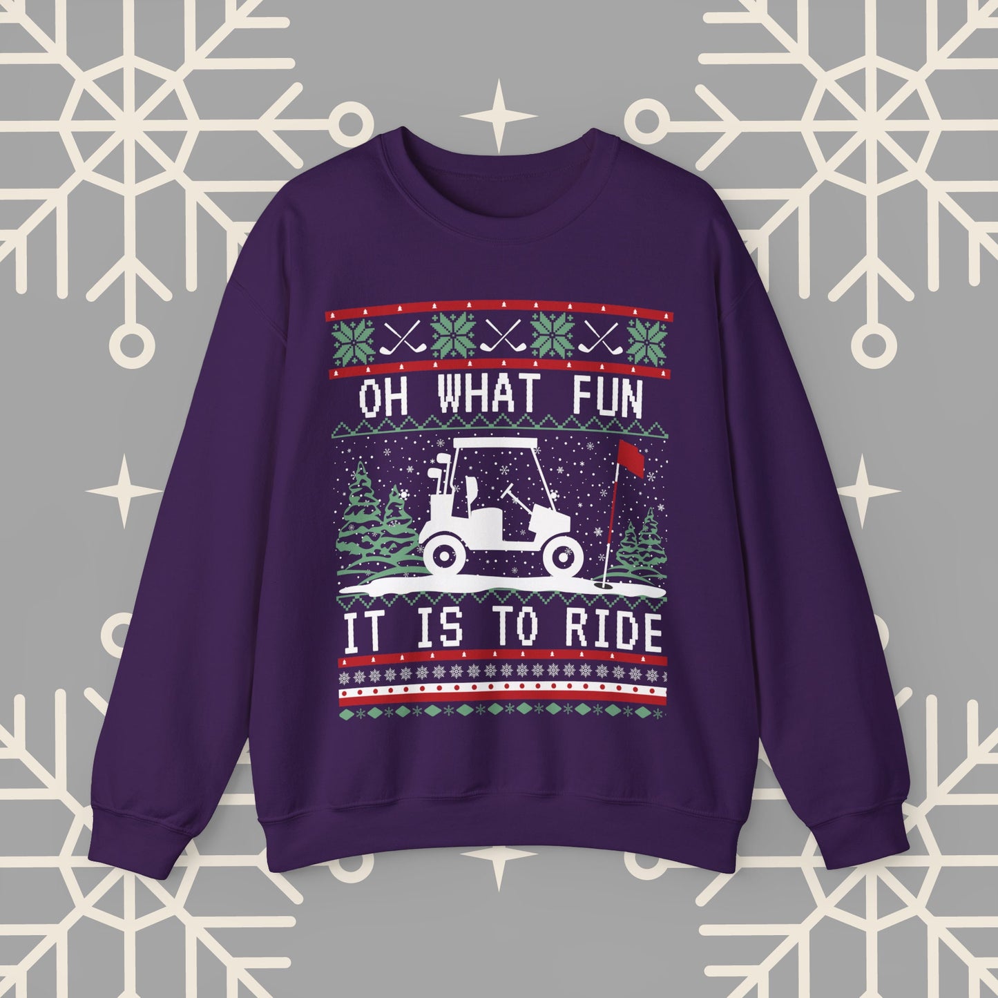Christmas Golf Sweatshirt, Golf Cart Ugly Christmas , Funny Golf Jumper, Holiday Golfing Pullover, Gift for Golfer