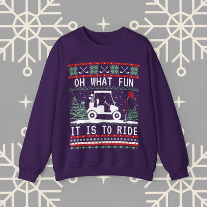 Christmas Golf Sweatshirt, Golf Cart Ugly Christmas , Funny Golf Jumper, Holiday Golfing Pullover, Gift for Golfer