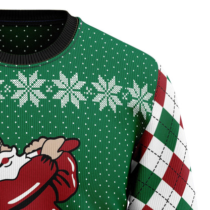Golfer Santa Ugly Christmas Sweater: Retro Golf Lover Sweatshirt
