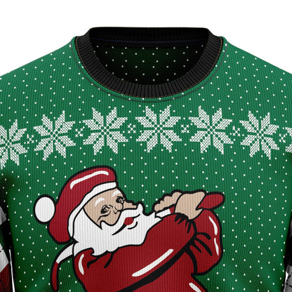 Golfer Santa Ugly Christmas Sweater: Retro Golf Lover Sweatshirt
