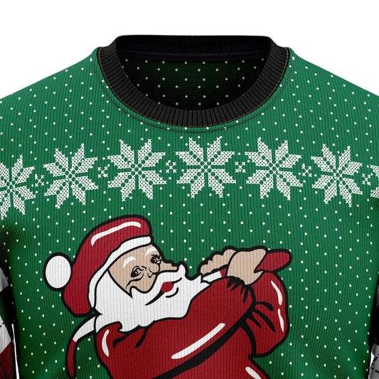 Golfer Santa Ugly Christmas Sweater: Retro Golf Lover Sweatshirt