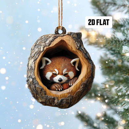 Red Panda 2D Flat Ornament, Red Panda Rearview Mirror Car Accessories, Red Panda Christmas Ornament, Red Panda Ornament, Red Panda Lover