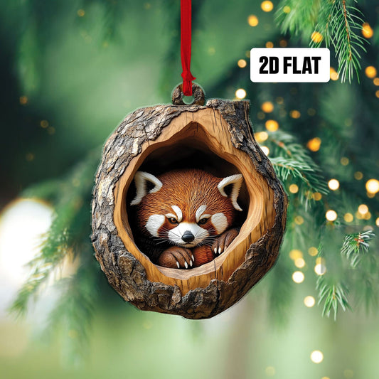 Red Panda 2D Flat Ornament, Red Panda Rearview Mirror Car Accessories, Red Panda Christmas Ornament, Red Panda Ornament, Red Panda Lover