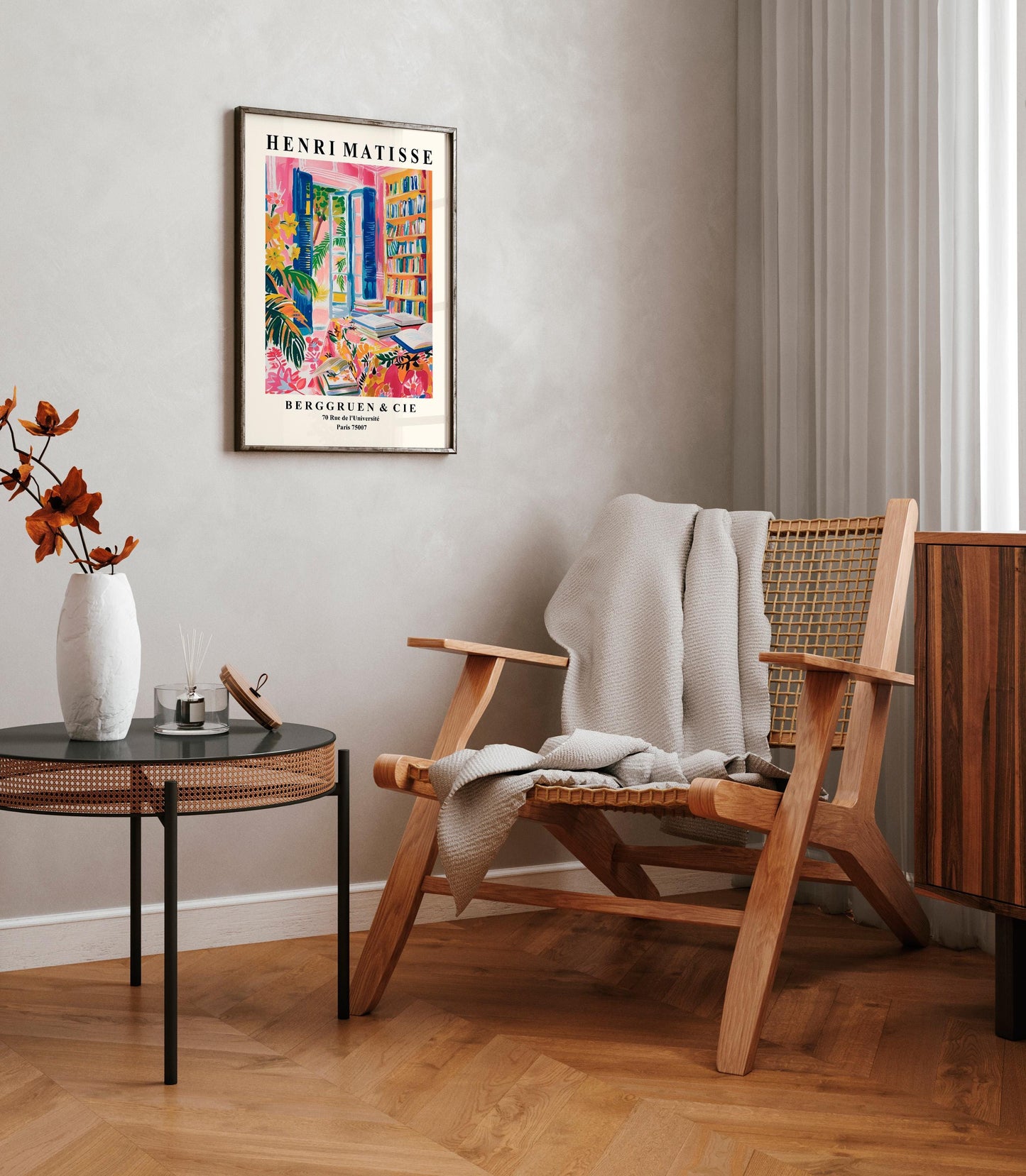 Henri Matisse library poster, Bookish art print, Aesthetic wall art, Book lover gift, Mid century print