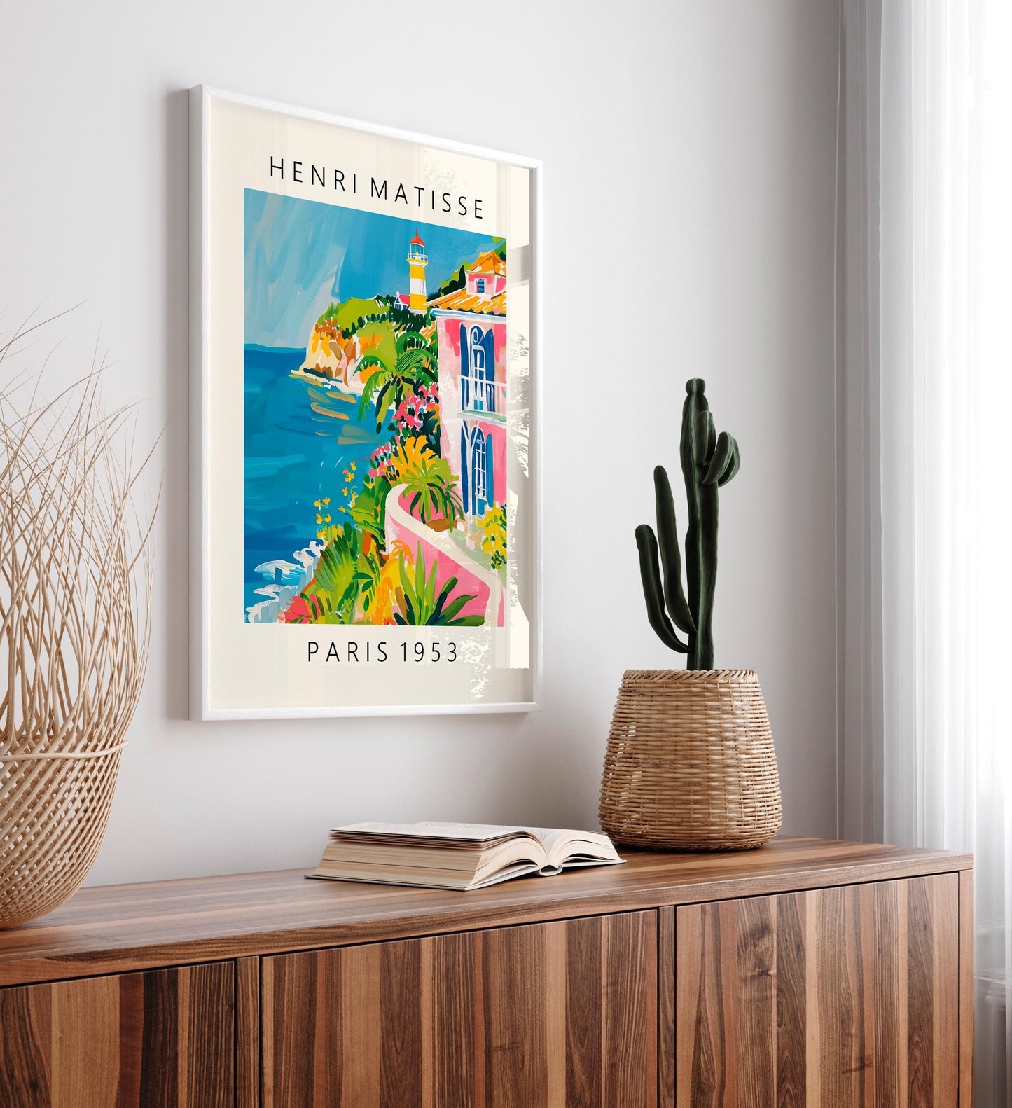 Henri Matisse Lighthouse Print: Pink Beachy Mid-Century Modern Wall Art