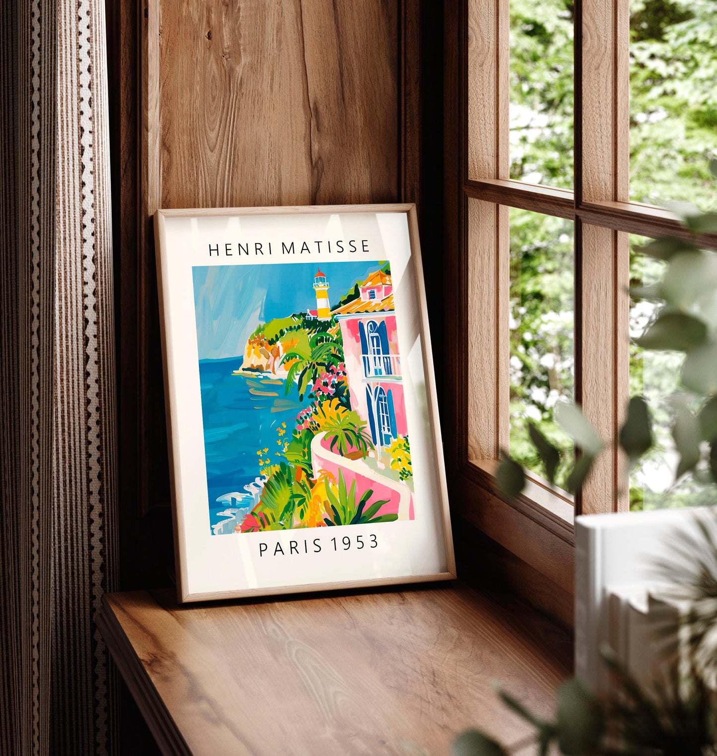 Henri Matisse Lighthouse Print: Pink Beachy Mid-Century Modern Wall Art