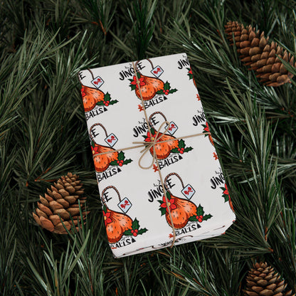 Christmas Wrapping Papers Jingle Balls Holiday Gift Wrap, Funny Gift Wrap, Gag Gift Wrap, Gift For Him, White Elephant Gift