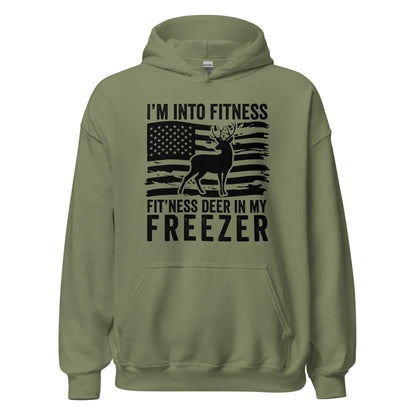 Deer hunting hoodie, Hunting hoodie, Deer in my freezer Hoodie, hunting gifts for men, gifts for hunters, hunting American flag