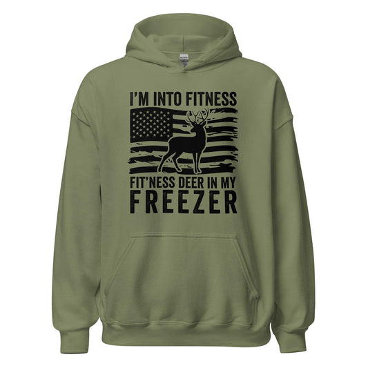 Deer hunting hoodie, Hunting hoodie, Deer in my freezer Hoodie, hunting gifts for men, gifts for hunters, hunting American flag