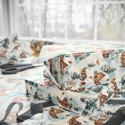 Christmas Gingerbread Wrapping Papers - Festive Holiday Gift Wrap, Xmas Present Packaging, Seasonal Craft Supplies, Cute Wrapping Sheets,