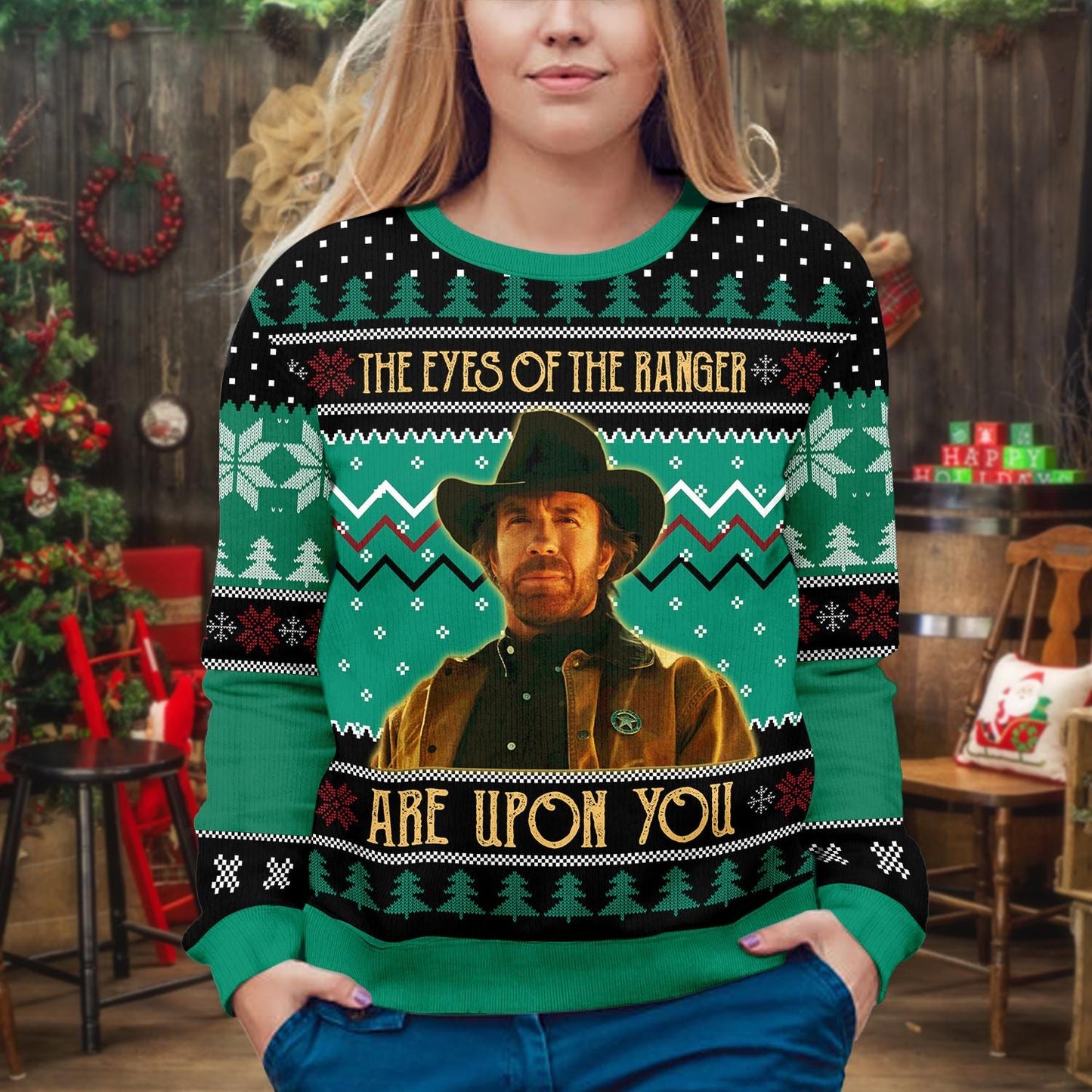 The Eyes Of The Ranger Christmas Ugly Sweater: Vintage Movie Quote