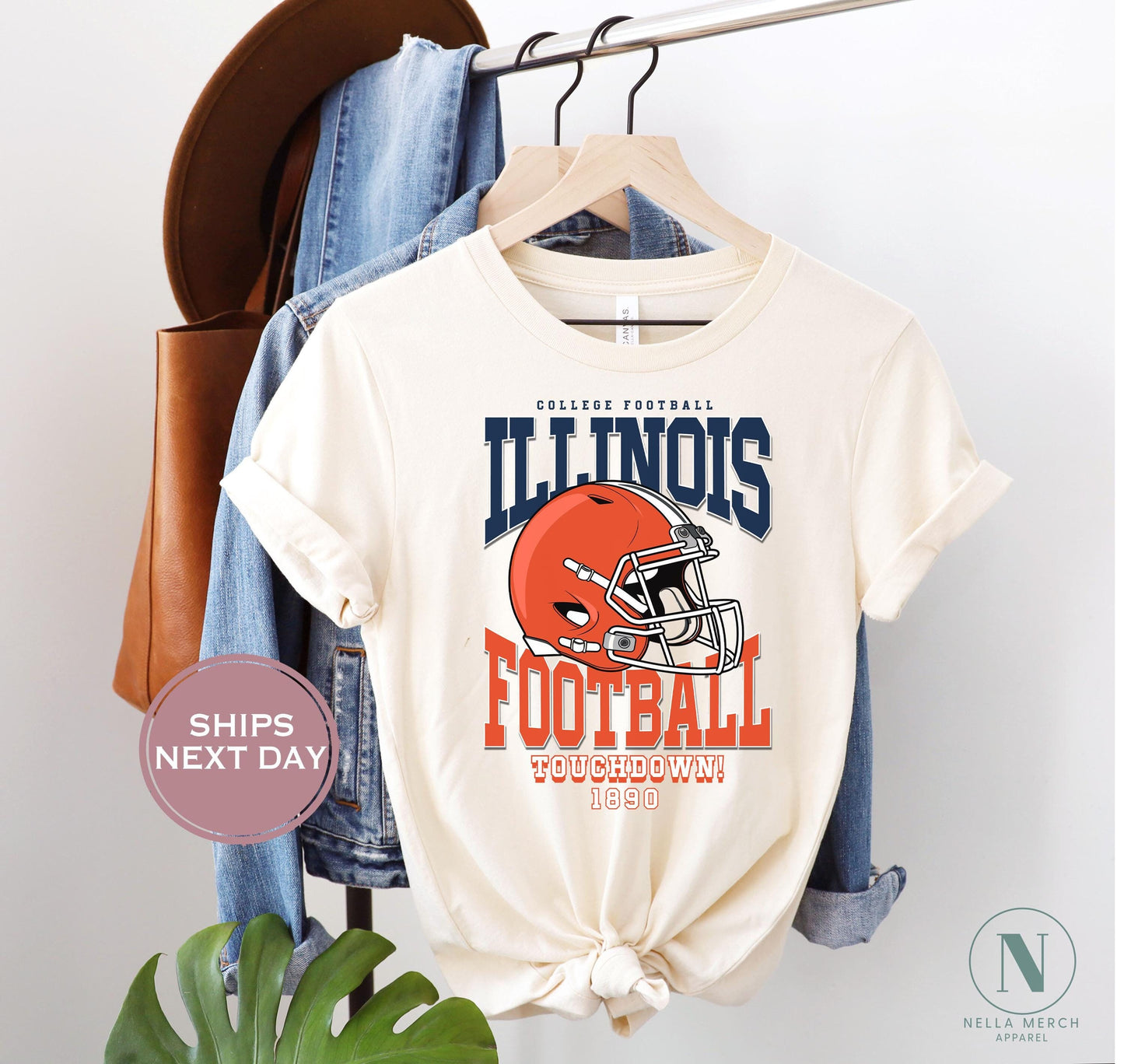 Retro Illinois Football Shirt, Vintage Illinois Football Shirt, Urbana-Champaign Women Shirt, College Football Shirt
