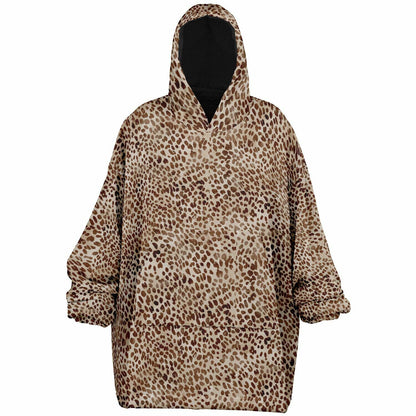 Unisex Cute Leopard Print Snug Hoodie,Printed Hooded Blanket with Sleeves, Lounge Wear, All Over Print Hoodie, Birthday Gift,Christmas Gifts