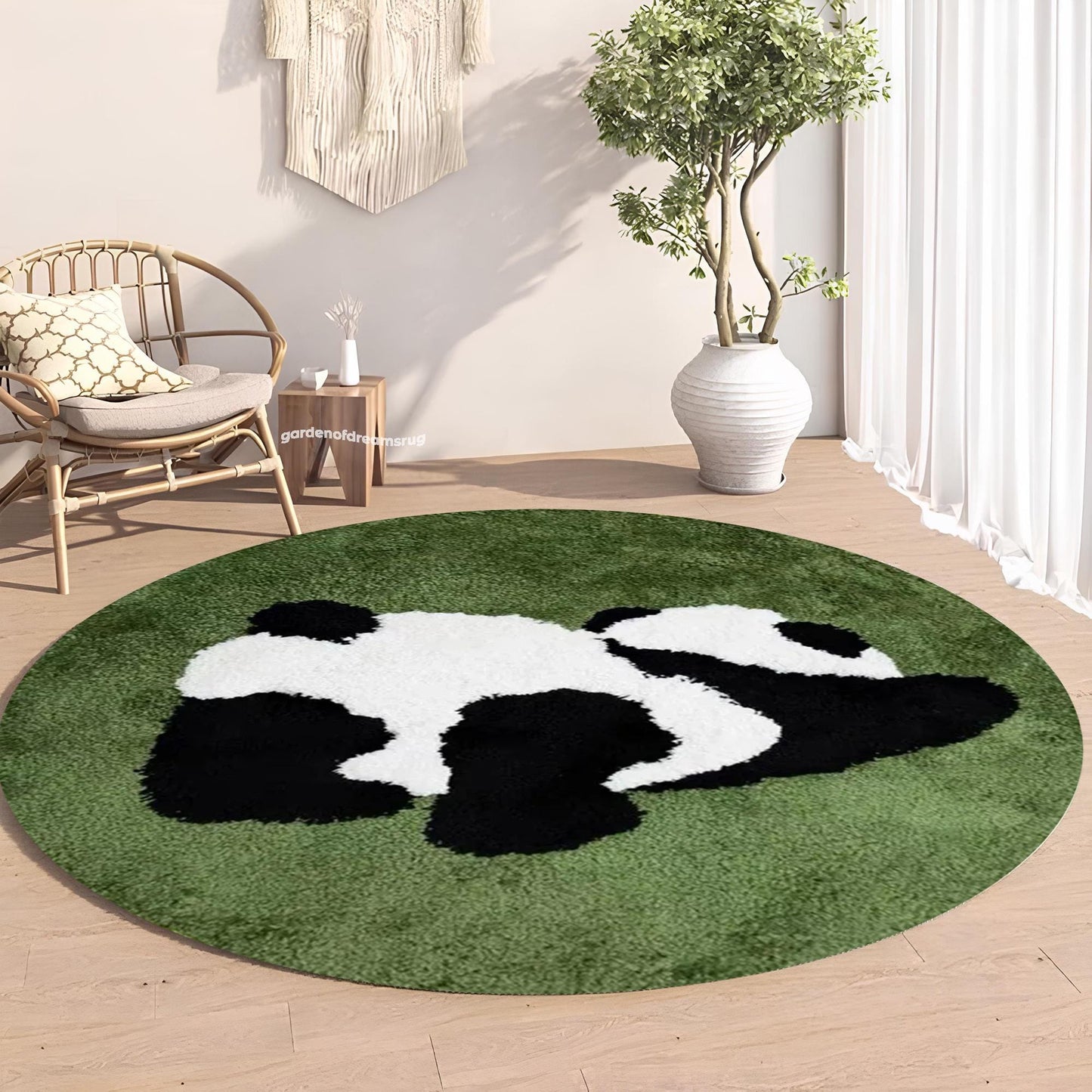 Sleeping Panda Rug, Decorative Panda Rug, Tufted Look Rug, Rugs for Living Room, Non Slip Rug, Home Decor Carpet, Gift for Housewarming