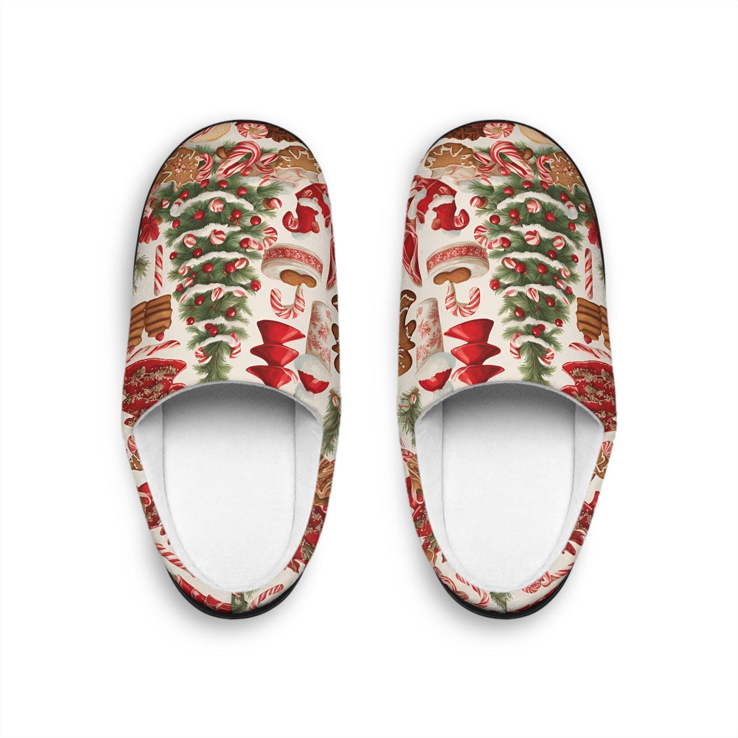 Christmasslippers Gift WomenSlippers ChristmasSlippers For Women HolidayFestive GreenRed Ginger BreadMan Cookies Giftfor Her Cozy HouseShoes