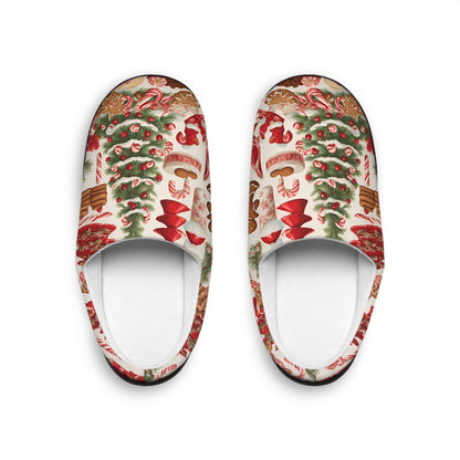 Christmasslippers Gift WomenSlippers ChristmasSlippers For Women HolidayFestive GreenRed Ginger BreadMan Cookies Giftfor Her Cozy HouseShoes