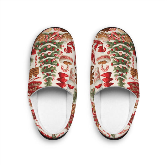 Christmasslippers Gift WomenSlippers ChristmasSlippers For Women HolidayFestive GreenRed Ginger BreadMan Cookies Giftfor Her Cozy HouseShoes