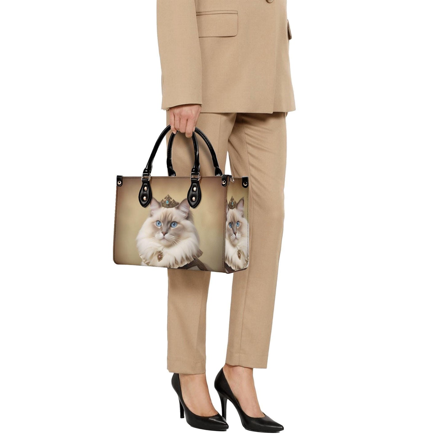 Renaissance Noble Cat Bag Cute Crossbody Bag Unique Purse Cute Purse, Luxury Bag Vegan Leather Bags Printed Designer Bag