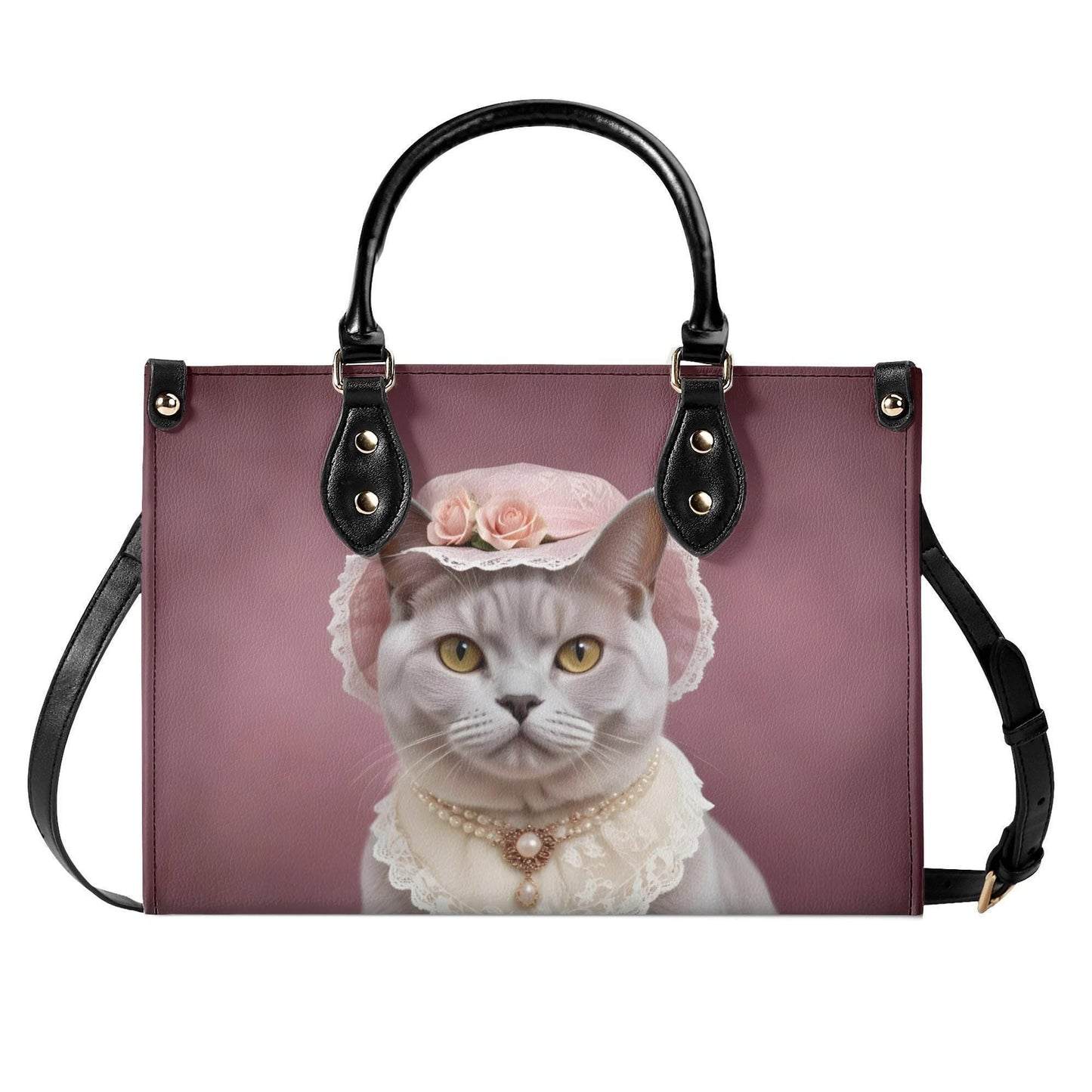 Victorian Lady Cat Bag Cute Crossbody Bag Unique Purse Cute Purse, Luxury Bag Vegan Leather Bags Printed Designer Bag