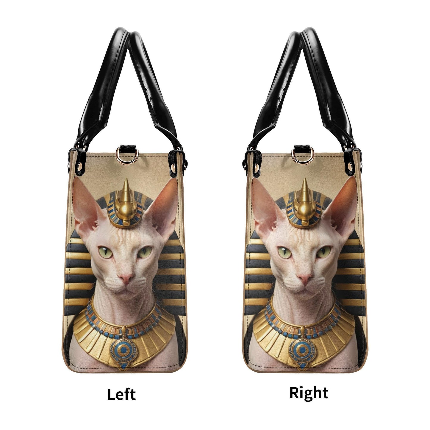 Pharaoh Egyptian Cat Crossbody Bag - Unique Designer Purse, Vegan Leather Gift for Cat Lovers