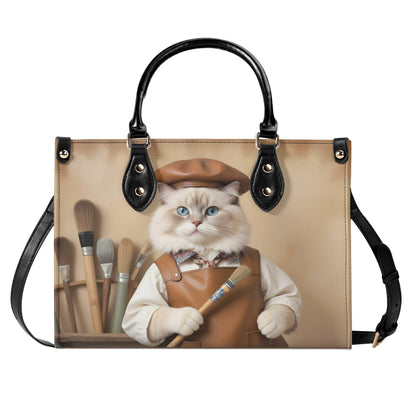 Florentine Artisan Cat Crossbody Bag - Unique Designer Purse, Vegan Leather Gift for Women