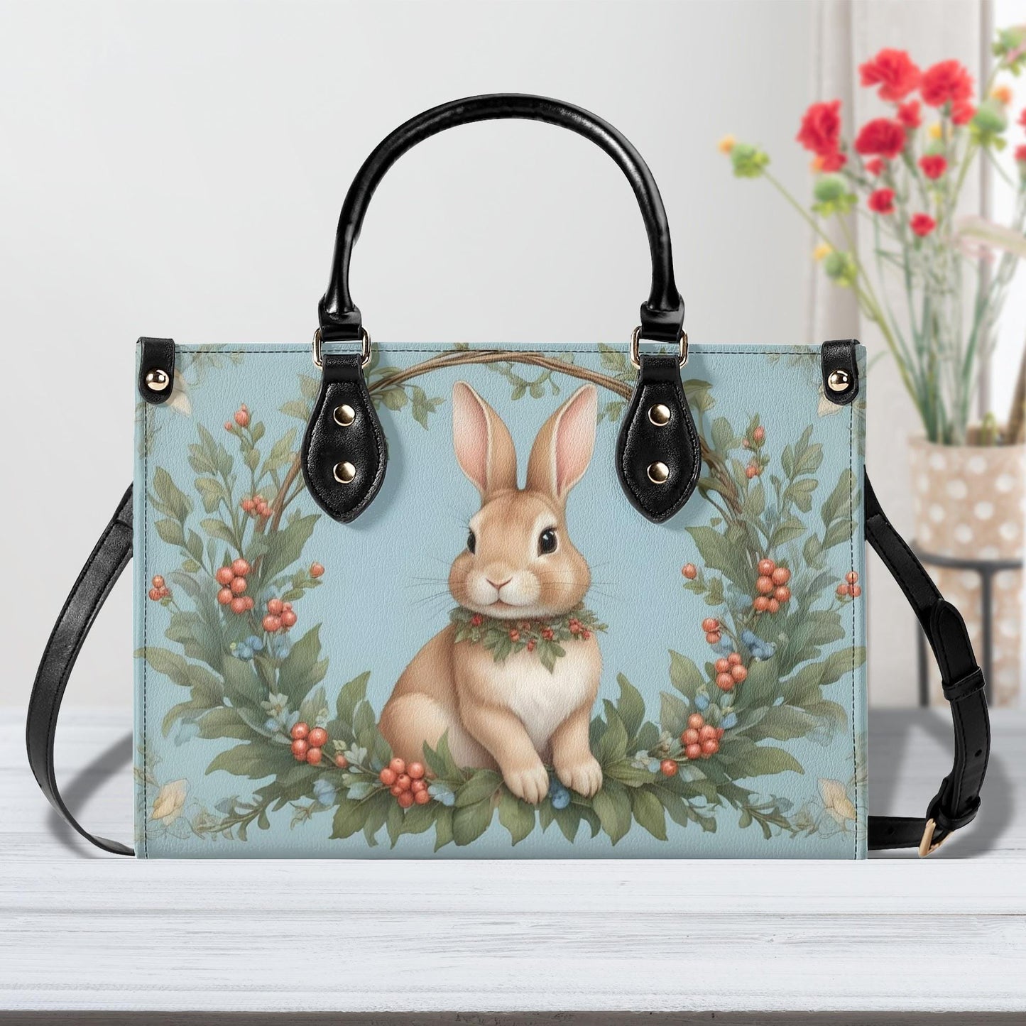 Adorable Rabbit Crossbody Bag - Vegan Leather Designer Purse, Unique Animal Lover Gift for Women