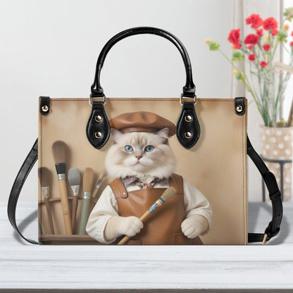 Florentine Artisan Cat Crossbody Bag - Unique Designer Purse, Vegan Leather Gift for Women