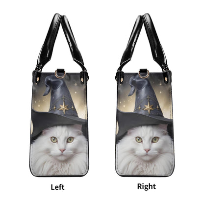 Celestial Witch Cat Crossbody Bag - Mystical Designer Purse, Vegan Leather Gift for Women