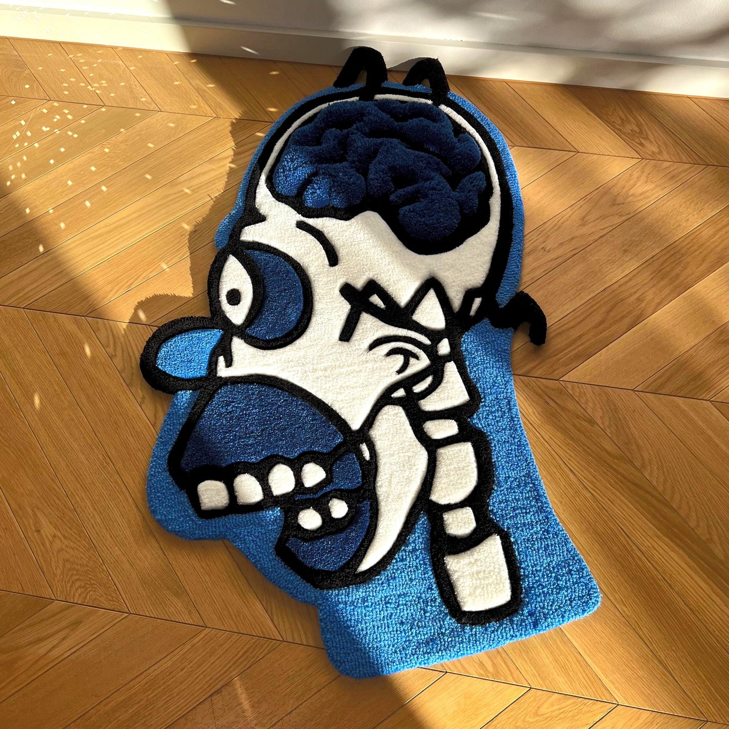 3D Tufted Homer Skeleton Rug: Cartoon Lover Gift