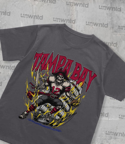 Tampa Bay Football Shirt - Graphic Tees - Skeleton Shirt - Merch Tee - Gift Shirt - Bootleg Shirt - Skeleton Football Shirt - Buccaneers