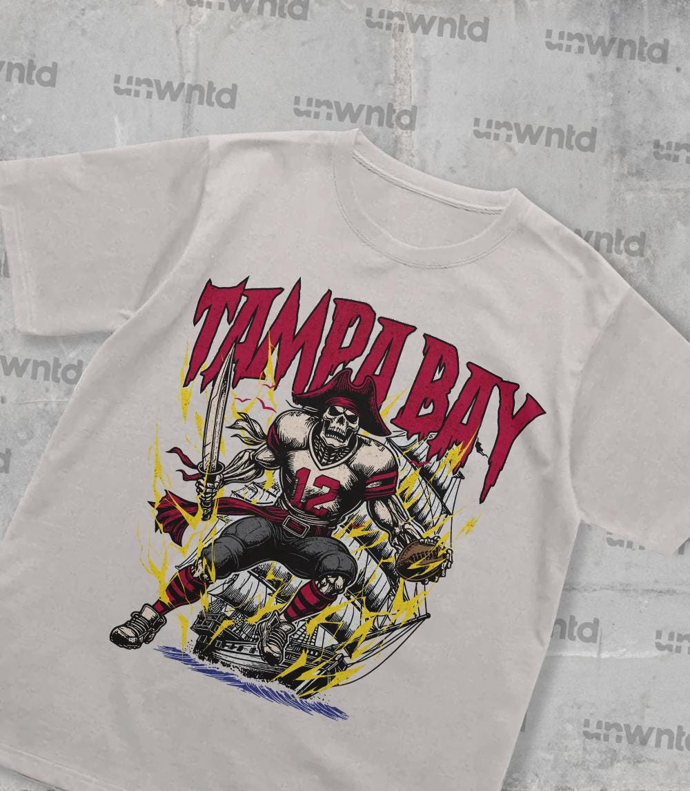 Tampa Bay Football Shirt - Graphic Tees - Skeleton Shirt - Merch Tee - Gift Shirt - Bootleg Shirt - Skeleton Football Shirt - Buccaneers