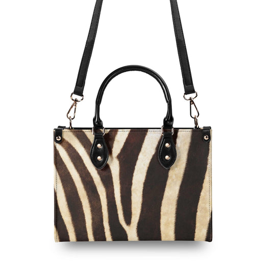 Zebra Safari Tote - Vegan Leather, Waterproof PU Leather Handbag, Top Handle Vegan Leather, Crossbody, Shoulder bag.