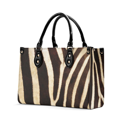 Zebra Safari Tote - Vegan Leather, Waterproof PU Leather Handbag, Top Handle Vegan Leather, Crossbody, Shoulder bag.