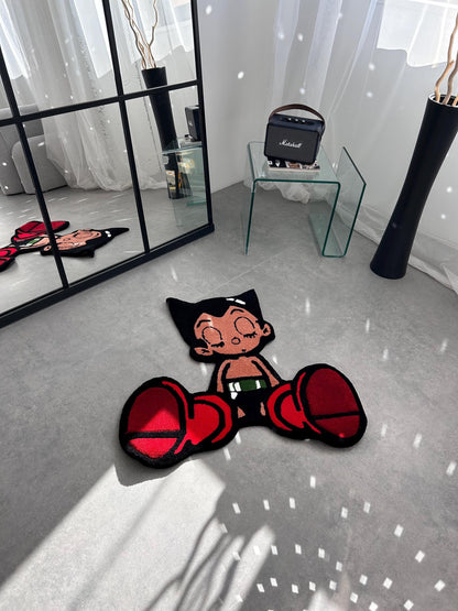 Astro Boy Rug: Handmade Anime Character Home Decor