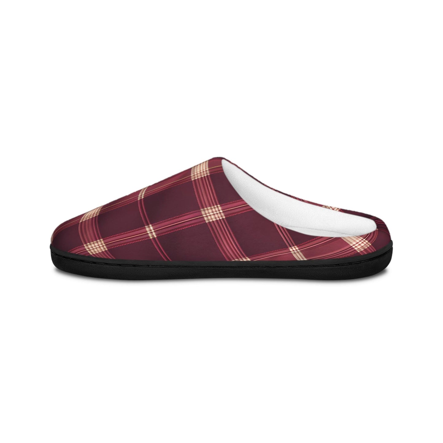 Women'sslipper Holiday Giftful Ideas Plaid Slippers Women's House Shoes  Indoor Footwear HolidayGift WinterCozy HouseShoes Burgundy Gold