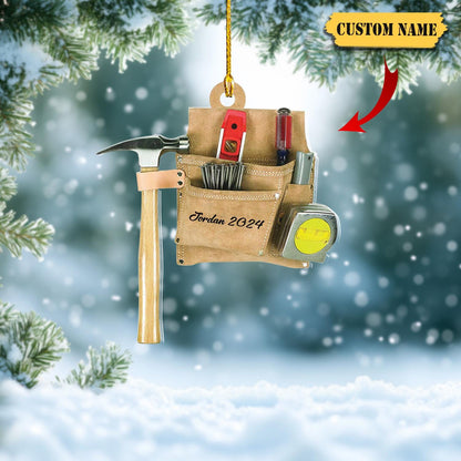 Tools Personalized Christmas Acrylic Ornament, Personalized Tool Chest Christmas Ornament, Contractor Ornament, Tool Box Ornament